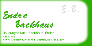 endre backhaus business card